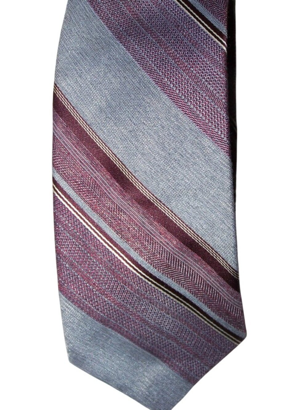Tie Grey White Red Striped Brittsport by Brittania RN 13388 57  1/2 " L   3 " W